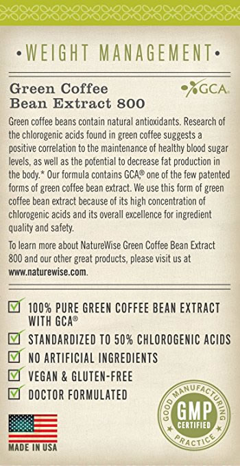 Side View of Naturewise Green Coffee Bean Extract